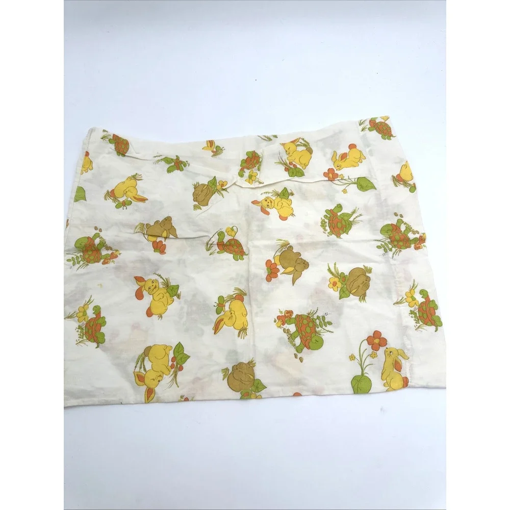 2 Vintage Baby Pillow Cases. Clowns Bunny Turtles